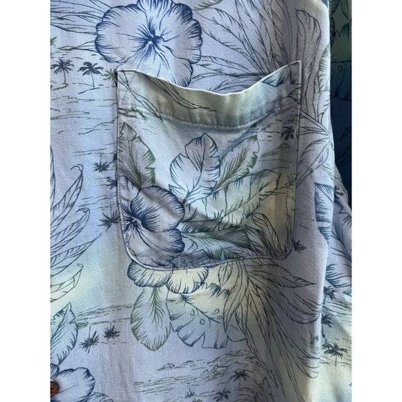 Vintage Havana Jacks Cafe Hawaiian Tropical Shirt Size XL Blue Mint Green floral - Picture 5 of 7